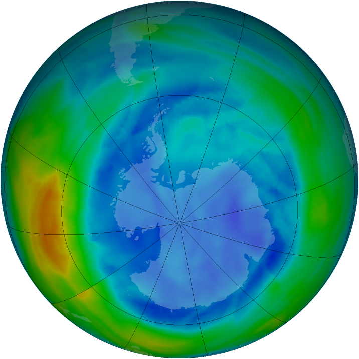 Antarctic ozone map for 17 August 2006
